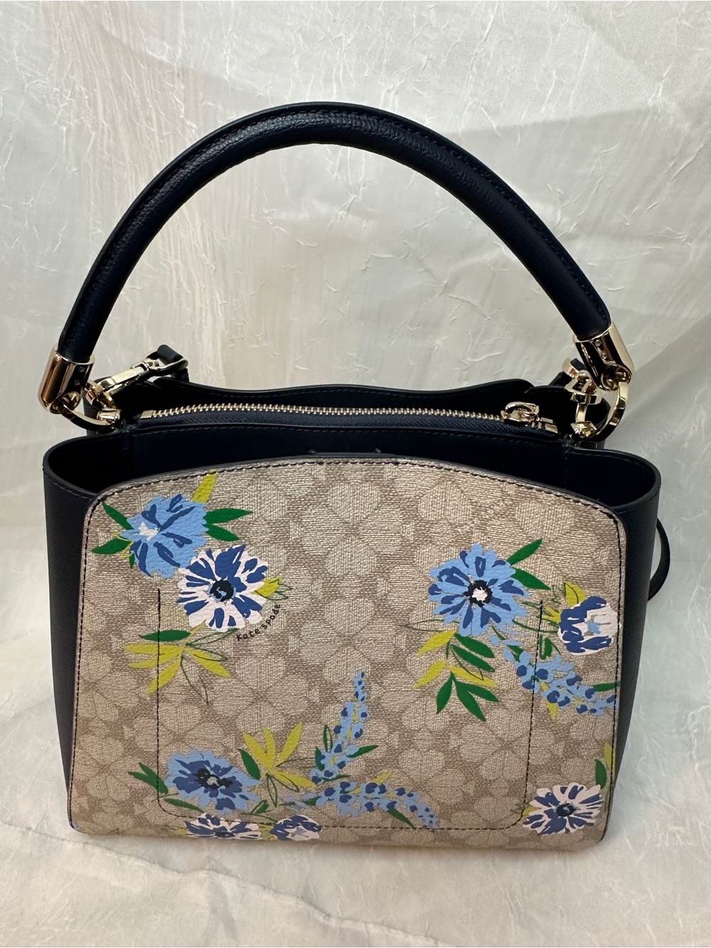 Kate Spade NY Top-Handle Crossbody Bag - Blue Floral NWOT - Picture 4 of 12